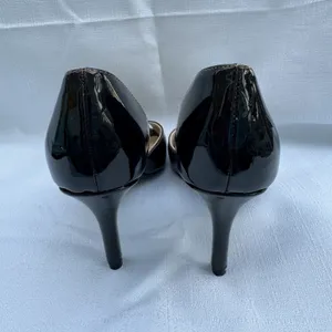 Unisa UNJUBILEE Black Brown Ombre Patent Peep Toe D'Orsay Heels Women's 7M 3.5" thumbnail 7