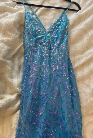 Breeze Bridal Light Blue Sparkly Prom Dress thumbnail 2