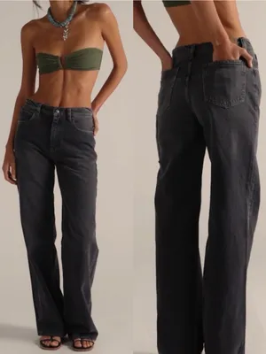 Free People X We The Free Tinsley Baggy High-Rise Jeans Celestial Black thumbnail 4