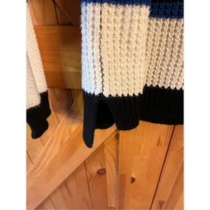 SO Woman’s Sweater Blue & White & Black Striped Size Large (3340) thumbnail 4