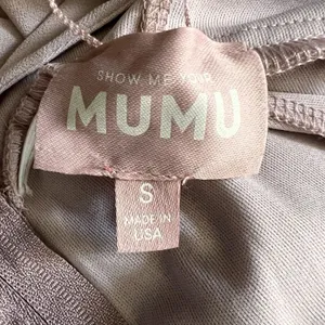 Show Me Your Mumu Jenn Maxi Bridesmaids Formal Dress Soft Beige Chiffon Sz Small thumbnail 9