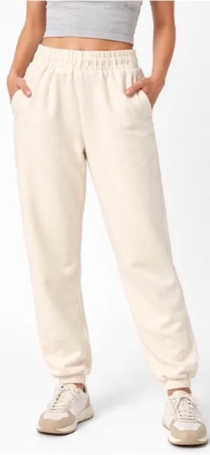 Pact • Cream Ivory Organic Cotton Jogger Sweatpants thumbnail 1