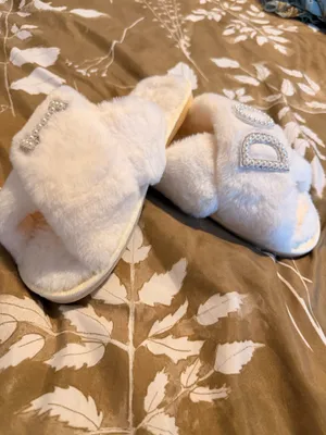 David's Do Bridal Slippers Fluffy Pearl I thumbnail 3