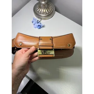 Vintage 2002 Christian Dior Street Chic Columbus Bag Tan Leather Galliano Era‎ thumbnail 11
