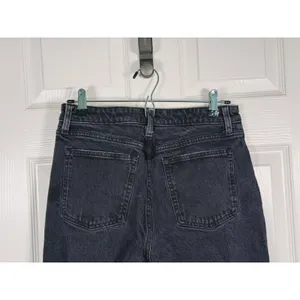 Abercrombie & Fitch Curve Love Mom High Rise Jeans Size 28 (6) Black Grunge Edgy thumbnail 6