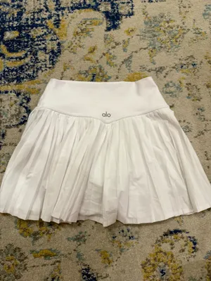 Alo Yoga Mini Tennis Skirt White Pleated thumbnail 2
