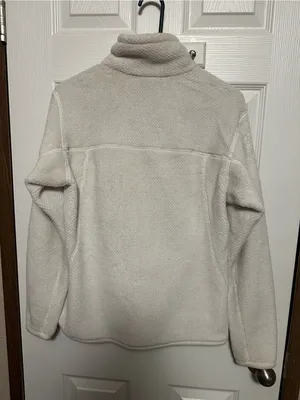 Patagonia Cream Teddy Fleece Pullover with Tan Chest Trim thumbnail 6