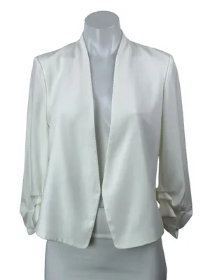 Aritzia Babaton Power Waist White Crepe Slim Fit Open Blazer Coat Jacket Size 4 thumbnail 1