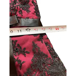 VTG Alexia Burgundy Black Lace Strapless Formal Maxi Dress 10 90s Whimsigoth Y2K thumbnail 6