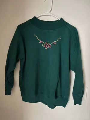 Embroidered Crewneck Green thumbnail 1