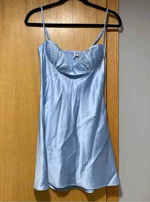 Princess Polly Light Blue Effie Mini Dress - Size 4 thumbnail 1
