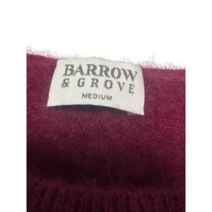 Barrow & Grove Womens Burgundy‎ 100% Cashmere Crewneck Sweater Medium Preppy thumbnail 2