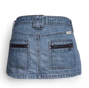 Y2K Abercrombie & Fitch Low Rise Denim Mini Skirt Zip Pockets 2000s Skirt Size 0 thumbnail 5