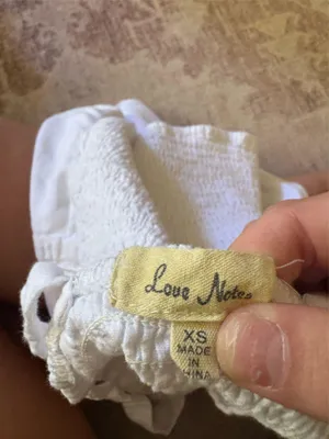 Love Note Cute White Button Top thumbnail 3