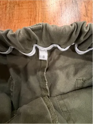 Olive Green Cargo Pants Women's Small Y2K Utility Parachute Pants Drawstring Hem thumbnail 5