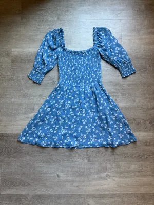 Reformation Elle Floral Puff Sleeves Smocked Bodice Square Neck Mini Dress Sz 0 thumbnail 8