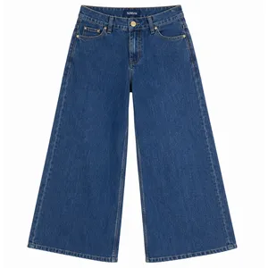 NiMin Women Medium Wash Wide Leg High Waisted Denim Jeans thumbnail 1