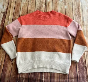Women Crew Neck Striped Pullover Neapolitan Sweater Super Soft Medium thumbnail 3