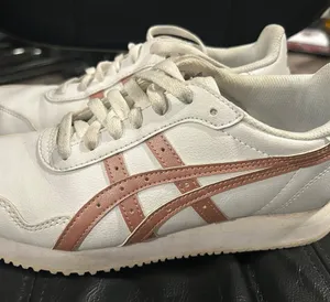 ASICS White and Pink Athletic Sneakers thumbnail 1