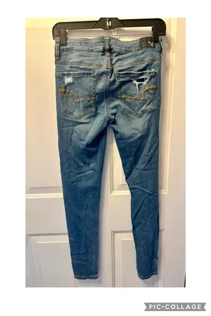 American Eagle Light Wash Jeggings Super Super Stretch 6 thumbnail 2