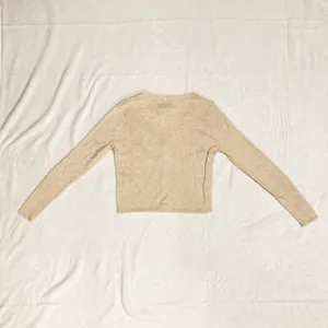 NWT Old Navy Cream Long-Sleeve Cropped Rib-Knit Cardigan Sweater Size XS Petite thumbnail 3