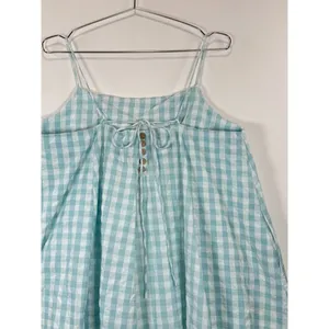 NWT Hersy Womens Top Blue Plaid Camisole Swing Sleeveless Cottagecore Large thumbnail 8