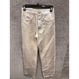 Zara Women Jeans Size 2 Silver The Boy Boy Fit Metallic Straight Leg Denim thumbnail 3