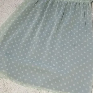 FreeBird sleeveless polka dot vneck mint green mini dress sz Medium thumbnail 3