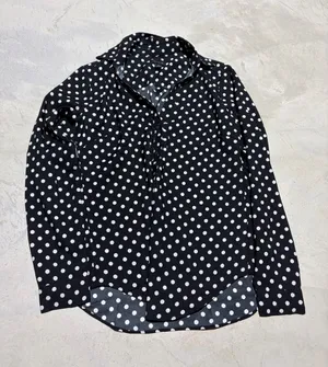 Ann taylor Polka Dot Button-Up Shirt Black/White XS thumbnail 1