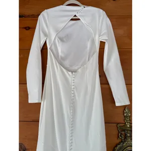 Lulus Eloquent Endearment White Long Sleeve Backless Maxi Dress Bridal Wedding M thumbnail 8