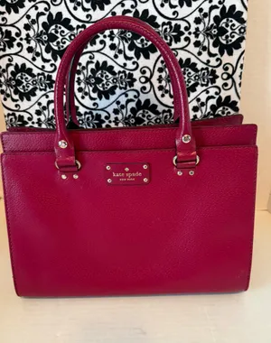 Kate Spade Wellesley Durham Small Pebbled Satchel in Burgundy thumbnail 2