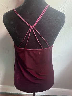 Abercrombie & Fitch Velvet Burgundy Cami Top thumbnail 2