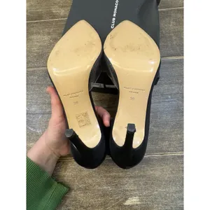 Club Monaco Grow grain Black Ribbed Heels Illusion Accent Size 39 thumbnail 6