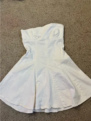 Mini Jean Dress Urban Outfitters White thumbnail 4