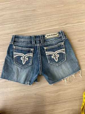 Rock Revival Distressed Blue Denim Cutoff Shorts thumbnail 2