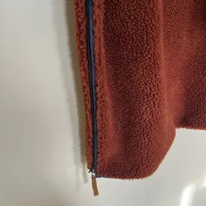 LL Bean Signature Jacket Womens Large Orange‎ Sherpa Fleece Cowl Neck Pullover thumbnail 7