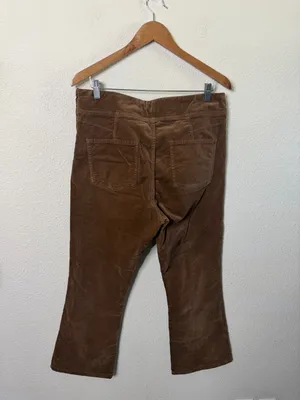 Free People In‎ My Feelings Cropped Bootcut Cord Pant in Chocolate Brown Size L thumbnail 8