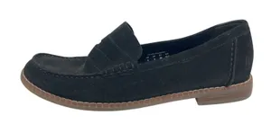 Hush Puppies Lucy Black Suede Almond Toe Slip On Penny Loafers Flats Size 8 thumbnail 1