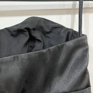 David’s Bridal Formal Bridesmaid Strapless Black Satin Dress Size 4 Pockets thumbnail 7