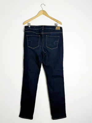 American Eagle Skinny Next Level Stretch Jeans Size 14 Long Dark Wash thumbnail 2