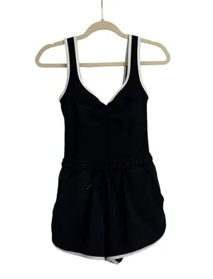Abercrombie YPB Motiontek Hybrid Black White Onesie Size Women's XS thumbnail 1