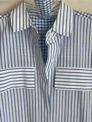Hinson Wu Long Shirtdress $350 Striped Cotton‎ Belted Midi Womens XS Structured thumbnail 5