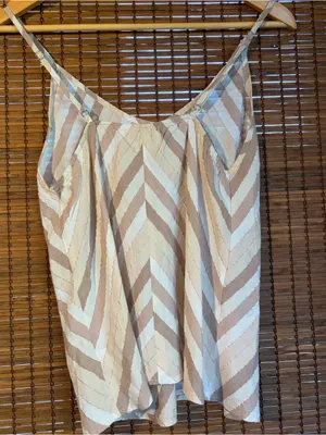 Anthropologie Self Contrast Chevron Metallic Stripe Cami Top XS NWOT thumbnail 5