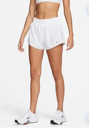 Nike White Athletic Shorts Moisture-Wicking Elastic Waistband thumbnail 1