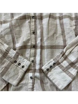 Free People Preppy in Plaid High Low Ruffle Back Flowy Button down size xs thumbnail 7