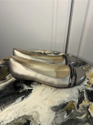 Naturalizer Metallic Pewter Cap Toe Ballet Flats thumbnail 5
