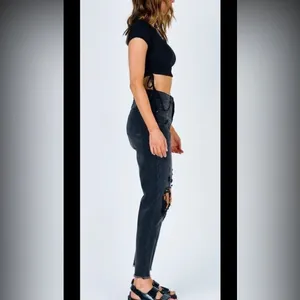 Princess Polly enissa black distressed‎ jeans 6 thumbnail 4