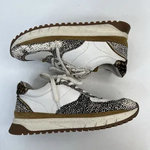 Madewell MWL Size 7.5 Kickoff‎ Trainer Sneaker Leather Calf Hair Lace Up Shoes thumbnail 3