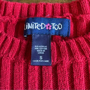 Vintage Y2K 90’s Limited Too Logo Sweater Stripe Knit Ribbed Academia Red Blue S thumbnail 7