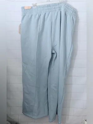 Blogilates Women's Travel Trouser High-Rise Wide Leg Sweatpants Lt Blue 3X NWT thumbnail 4